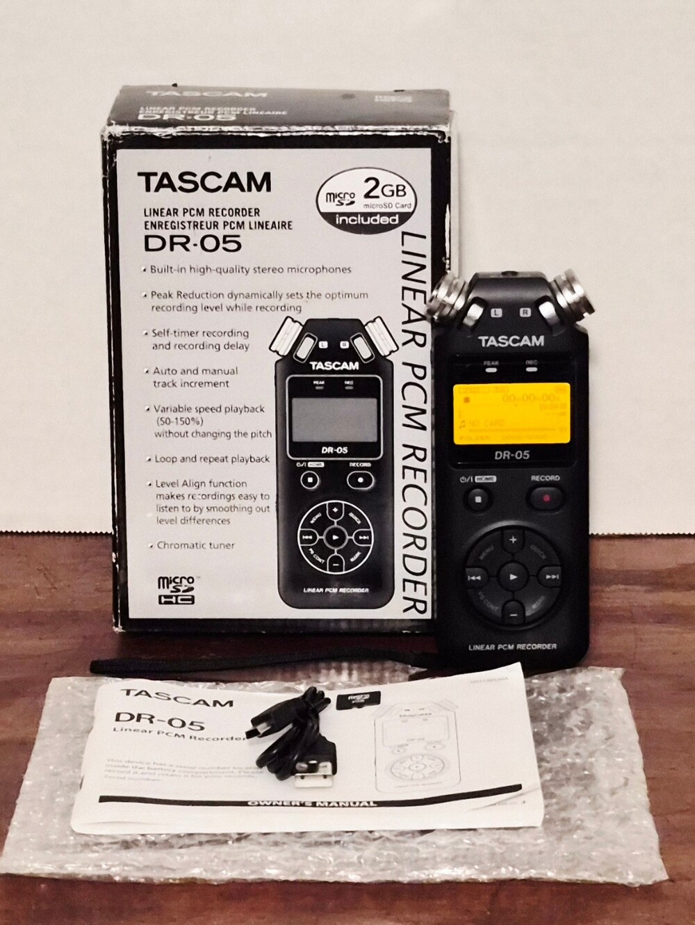Open Box Tascam DR-05 Handheld Digital Linear PCM Recorder w/2gb Mini SD Card